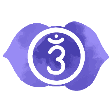 Brow chakra Ajna icon — indigo third-eye symbol for intuition in Chakratones chakra content