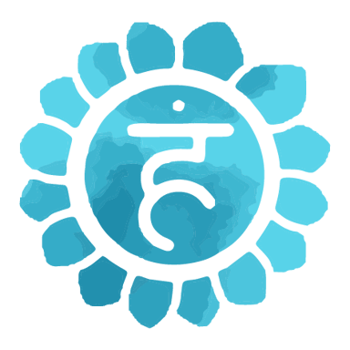 Throat chakra Vishuddha icon — blue chakra symbol for expression and communication