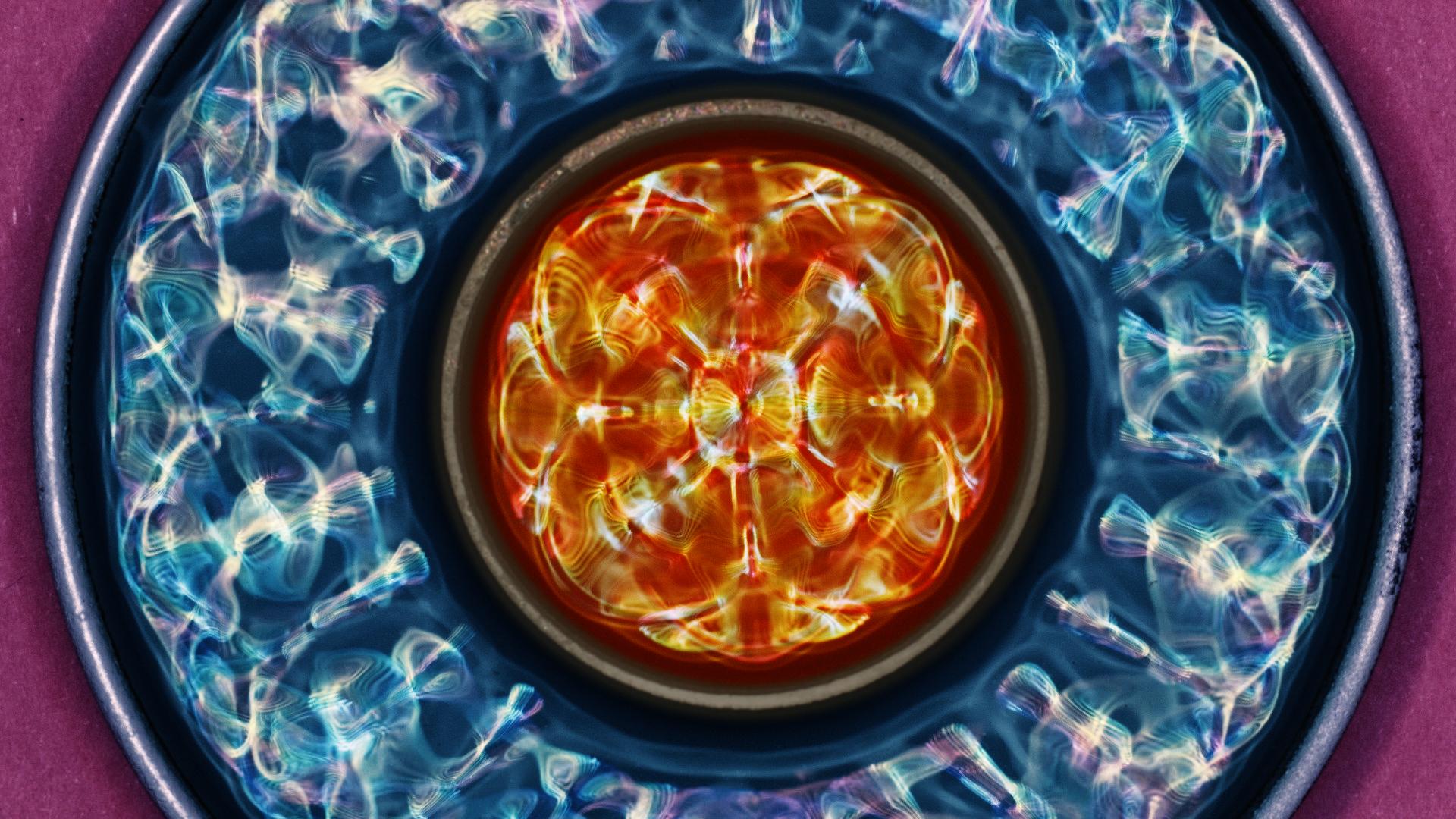 Cymatics pattern formed by sound vibration — Chakratones article on making sound visible