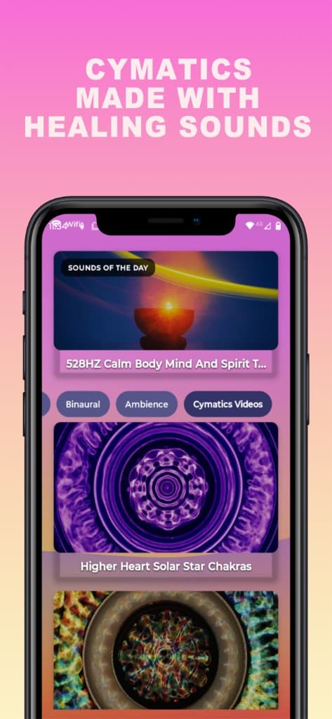 Cymatics visualizations from healing sounds in Chakratones — sound healing, frequencies, and cymatics science